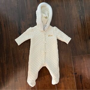 GUESS baby onsie button up with hood